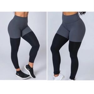 Muscle Nation Two Tone Scrunch Leggings Shadow Grey / Black